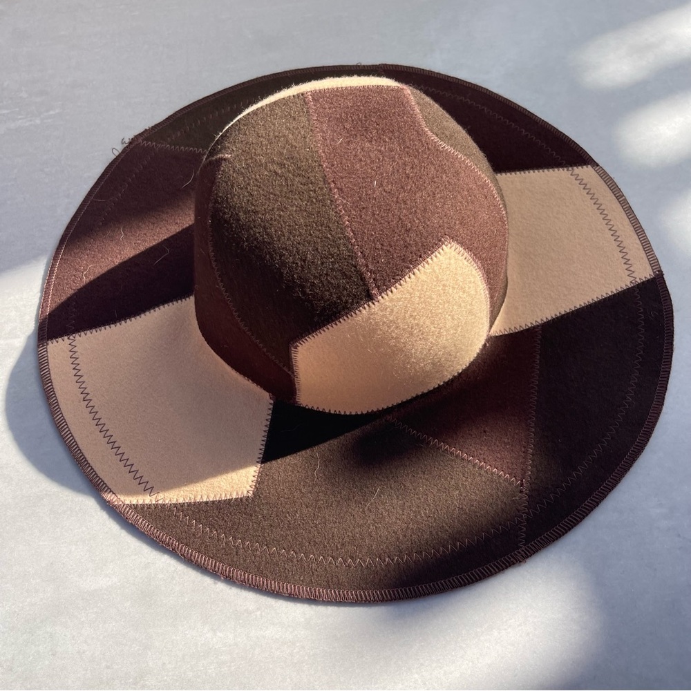 100% Wool Patchwork Floppy Hat - image 2